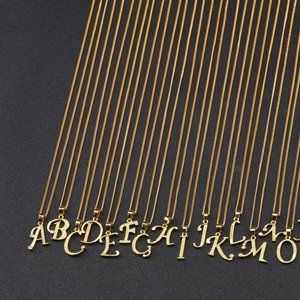 Initial Alphabet Necklace 18K Gold Plated